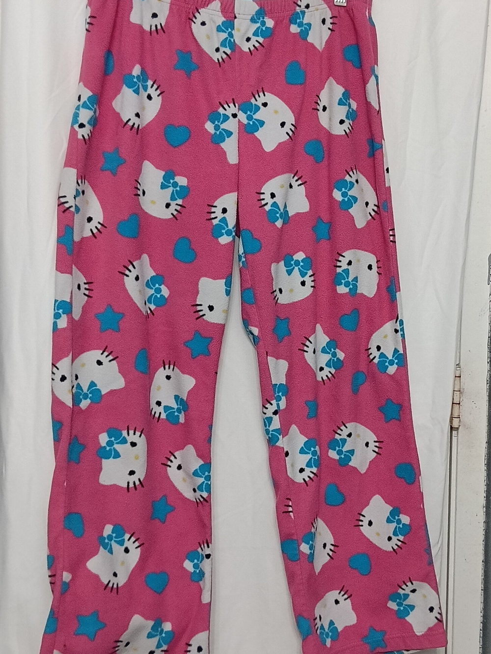 Hello Kitty Pink Fleece Pajama Pants with Blue Accents